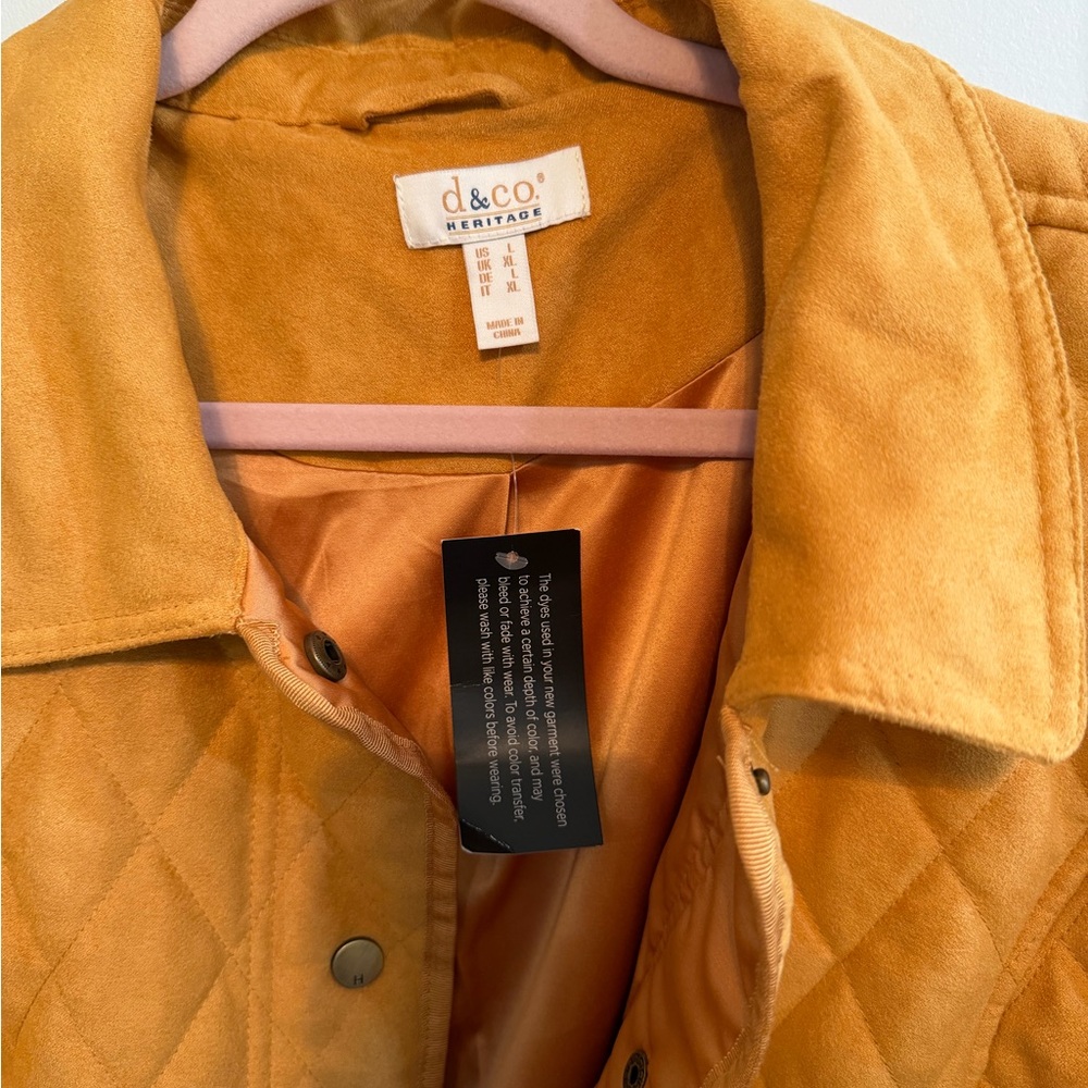 Quilted Utility Jacket in Mustard Yellow - Picture 5 of 5